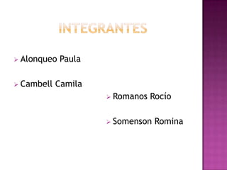  Alonqueo Paula
 Cambell Camila
 Romanos Rocío
 Somenson Romina
 