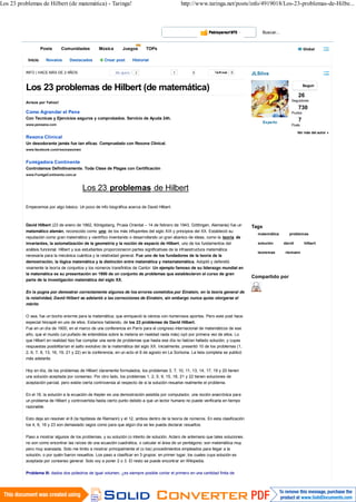 Los 23 problemas de hilbert