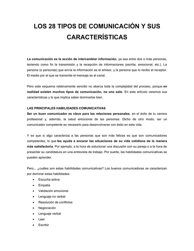 LOS 28 TIPOS DE COMUNICACIÓN Y SUS CARACTERÍSTICAS.pdf LOS 28 TIPOS DE COMUNICACIÓN Y SUS CARACTERÍSTICAS.pdf