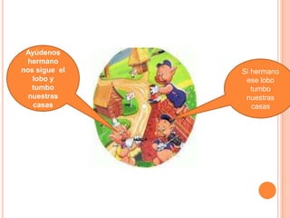 Ayúdenos
hermano
nos sigue el Si hermano
lobo y ese lobo
tumbo tumbo
nuestras nuestras
casas casas