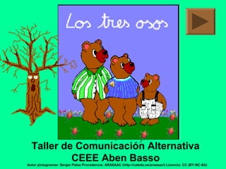 Taller de Comunicación Alternativa
CEEE Aben BassoAutor pictogramas: Sergio Palao Procedencia: ARASAAC (http://catedu.es/arasaac/) Licencia: CC (BY-NC-SA)
 