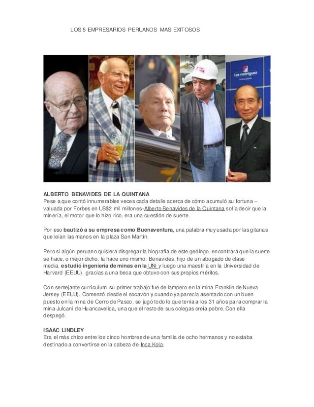 Los 5 Empresarios Peruanos Mas Exitosos