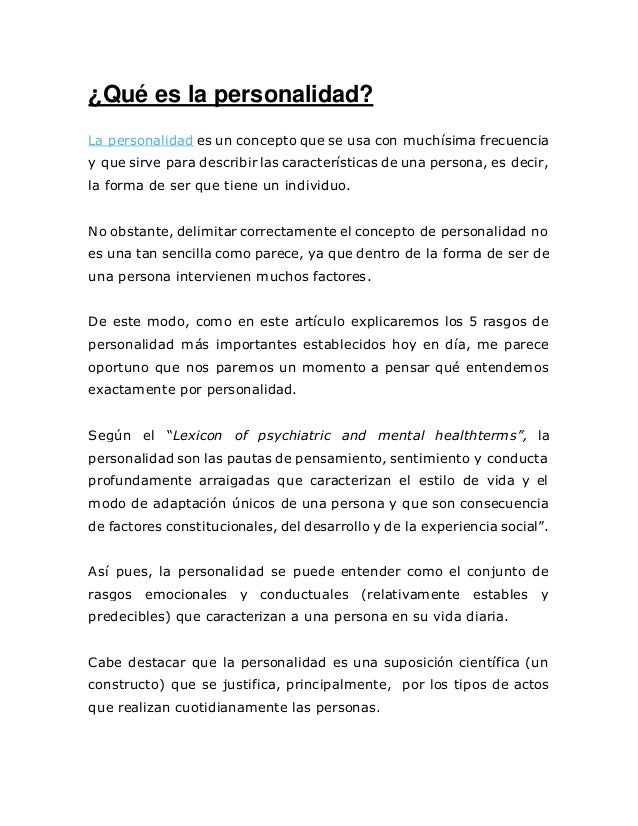 Los 5 Grandes Rasgos De Personalidad<script async src=