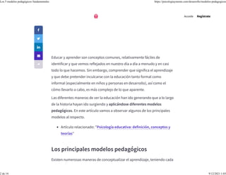 Los 5 modelos pedagógicos fundamentales | PPT