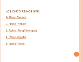 Los Cinco Reinos de la Naturaleza | PPTX