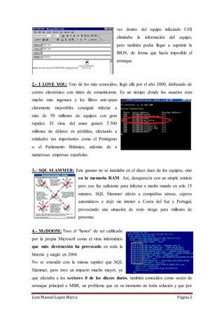 Los 5 virus informaticos mas peligrosos de la historia | DOCX