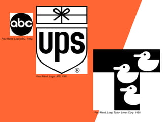 Paul Rand: Logo ABC. 1962.




                             Paul Rand: Logo UPS. 1961




                                                         Paul Rand: Logo Tipton Lakes Corp. 1980.
 