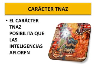 CARÁCTER TNAZ
• EL CARÁCTER
TNAZ
POSIBILITA QUE
LAS
INTELIGENCIAS
AFLOREN
 