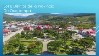 Los 8 Distritos de la Provincia
De Oxapampa
 