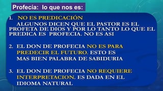 Profecía: lo que nos es:
 