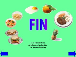FIN En el próximo tema estudiaremos la digestión y el Aparato Digestivo 