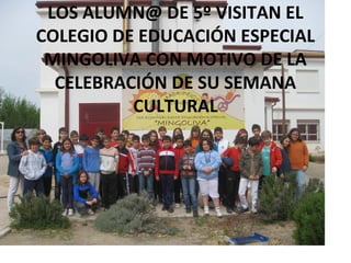 LOS ALUMN@ DE 5º VISITAN EL
COLEGIO DE EDUCACIÓN ESPECIAL
MINGOLIVA CON MOTIVO DE LA
CELEBRACIÓN DE SU SEMANA
CULTURAL
 