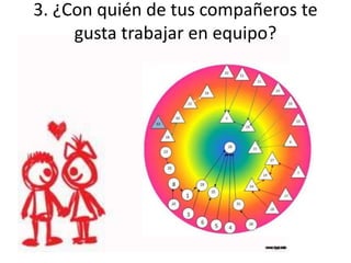 3. ¿Con quién de tus compañeros te
gusta trabajar en equipo?
 