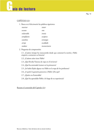 G
uía de lectura
                                                                                     Pág. 14



    CAPÍT...