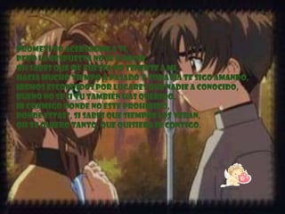 Prometí no acercarme a ti,
Pero la respuesta no se q decir,
Oh sabes que me cuesta no tenerte a mi,
Hacia mucho tiempo a pasado y todavía te sigo amando,
Iremos escondidos por lugares que nadie a conocido,
Bueno no se si tu también has querido,
Ir conmigo donde no este prohibido,
Donde estas?, si sabes que siempre los verán,
Oh te quiero tanto, que quisiera ir contigo.

 