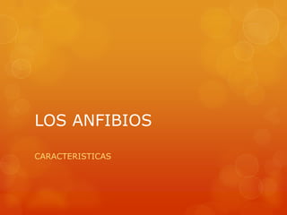 LOS ANFIBIOS

CARACTERISTICAS
 