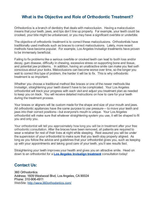 What is the Objective and Role of Orthodontic Treatment?