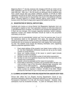 Los Angeles Rent Stabilization Handbook (Rent Control) | PDF