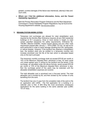 Los Angeles Rent Stabilization Handbook (Rent Control) | PDF