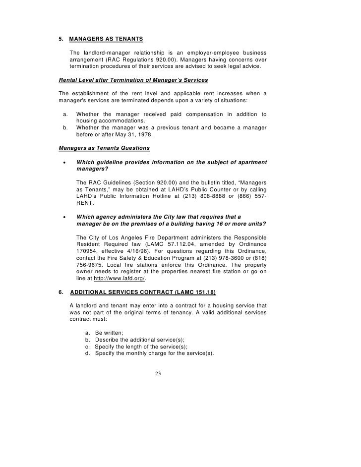los angeles rent stabilization handbook rent control