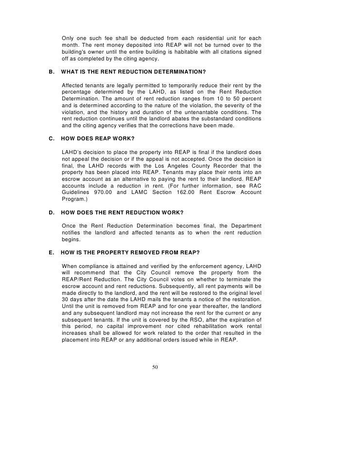 Los Angeles Rent Stabilization Handbook (Rent Control)