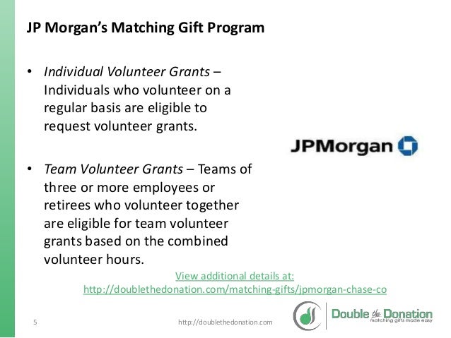 Jp Morgan S Matching Gift Program