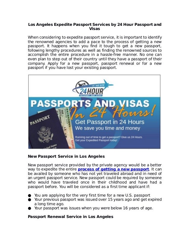 Get Expedited Passport Services in Los Angeles