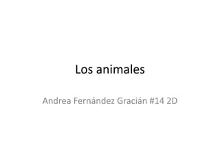 Los animales
Andrea Fernández Gracián #14 2D
 