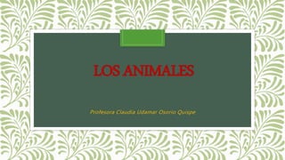 LOS ANIMALES
Profesora Claudia Udamar Osorio Quispe
 