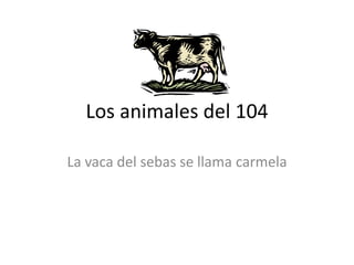 Los animales del 104 La vaca del sebas se llama carmela 