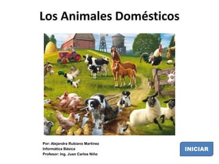Los Animales Domésticos
Por: Alejandra Rubiano Martínez
Informática Básica
Profesor: Ing. Juan Carlos Niño
INICIAR
 