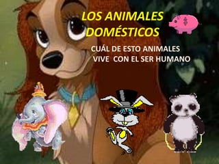 LOS ANIMALES
 DOMÉSTICOS
 CUÁL DE ESTO ANIMALES
 VIVE CON EL SER HUMANO
 