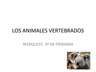 LOS ANIMALES VERTEBRADOS

   WEBQUEST- 3º DE PRIMARIA
 