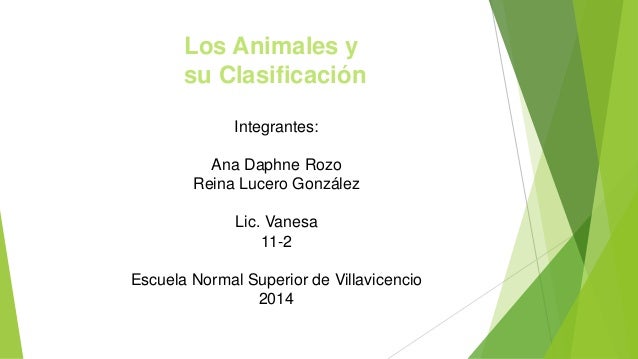 Los animales y su clasificacion