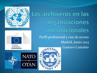 Perfil profesional y vias de acceso
Madrid, Junio 2013
Gustavo Castañer
 