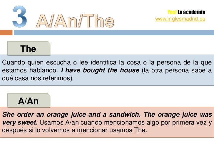 Los Articulos En Ingles