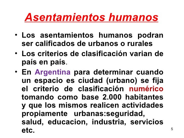 Los asentamientos humanos