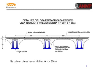 Se cubren claros hasta 10.0 m.  h = 35cm
7

 
