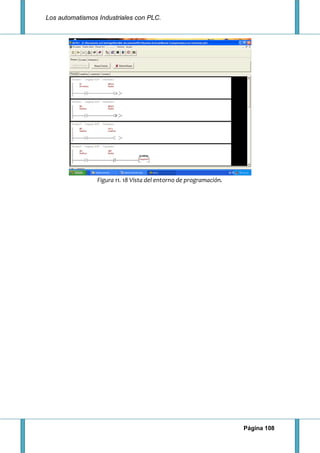 Los automatismos Industriales con PLC.
Página 108
Figura 11. 18 Vista del entorno de programación.
 