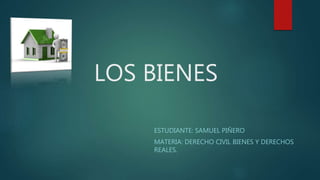 LOS BIENES
ESTUDIANTE: SAMUEL PIÑERO
MATERIA: DERECHO CIVIL BIENES Y DERECHOS
REALES.
 