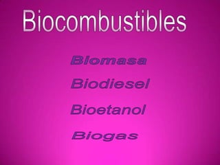 Biocombustibles Biomasa Biodiesel Bioetanol Biogas 