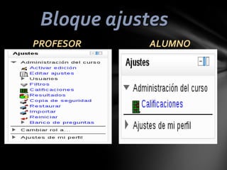 Bloque ajustes
PROFESOR

ALUMNO

 