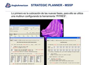 STRATEGIC PLANNER - MSSP
Lo primero es la cubicación de las nuevas fases, para ello se utiliza
una multirun configurando la herramienta “PITRES”.
 