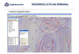 DESARROLLO PLAN SEMANAL
• Importar topografía diaria
 