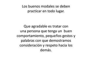 Los buenos modales | PPTX