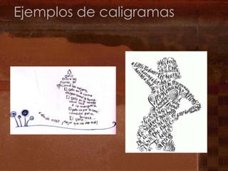 Ejemplos de caligramas