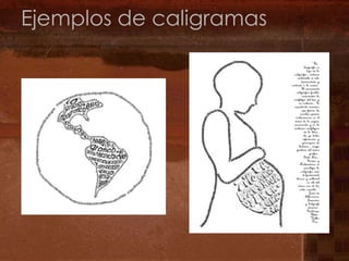 Ejemplos de caligramas