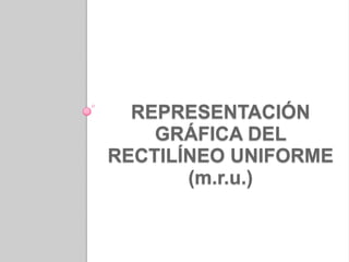 EL MOVIMIENTO RECTILÍNEO UNIFORME (m.r.u.) El movimiento se realiza siempre con la misma rapidez.