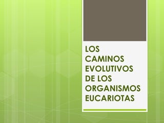 LOS
CAMINOS
EVOLUTIVOS
DE LOS
ORGANISMOS
EUCARIOTAS
 