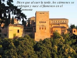 Dicen que al caer la tarde, los cármenes se embrujan y nace el flamenco en el Sacromonte 